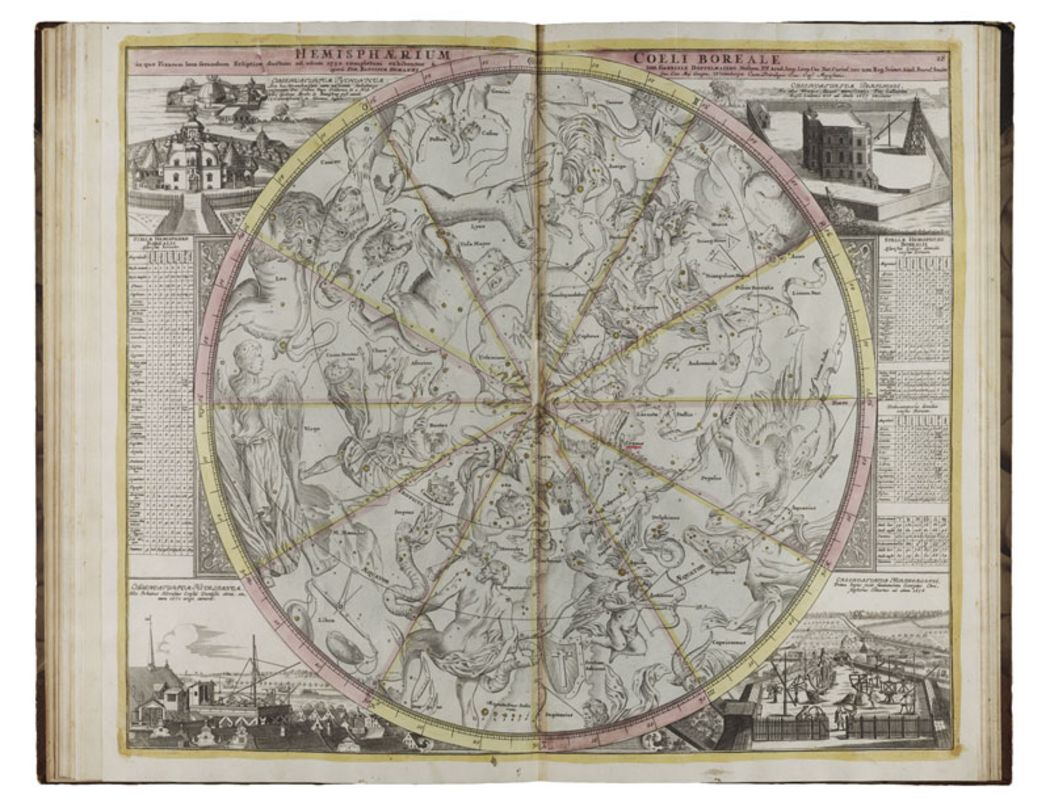 Karte 18 »Hemisphaerium Coeli Boreale«, In: Johann Gabriel Doppelmayr: Atlas Novus Coelestis, Nürnberg, Homannische Erben, 1742 © Klassik Stiftung Weimar