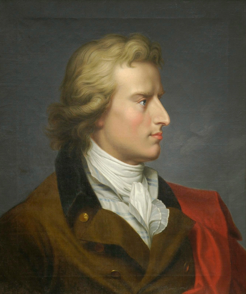 Gemälde von Seitenprofil Friedrich Schillers